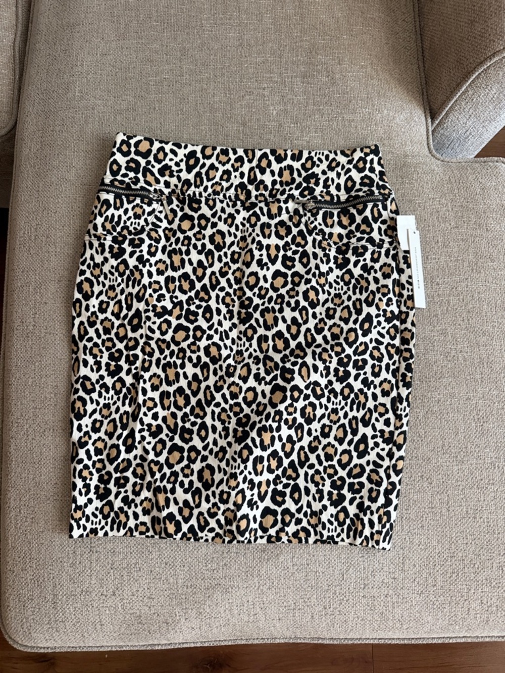 Joe B Leopard Print Mini Skirt - Beige Black Brown